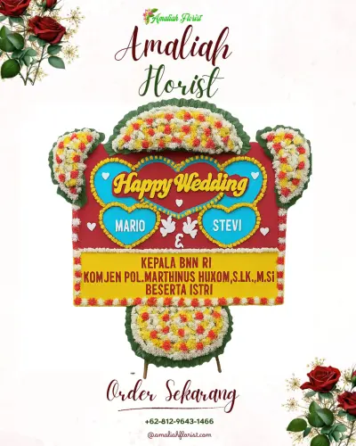 Karangan Papan Bunga Pernikahan di Pelindung Hewan
